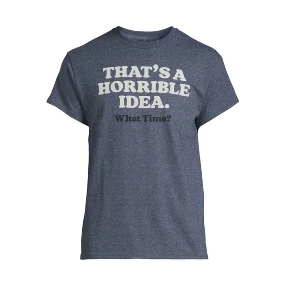 Women’s Short Sleeve Navy Heather T-Shirt Tee with Humorous Text